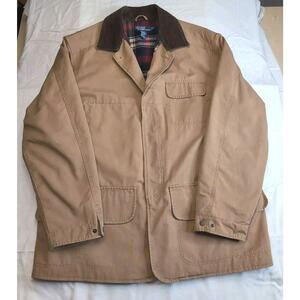 Vtg Polo Ralph Lauren Corduroy Collar Field Jacket Men’s XL Khaki Plaid Lined